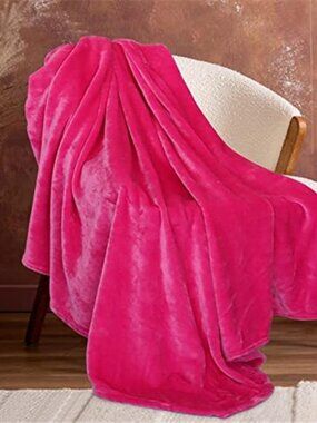 Pink Fleece Throw Blanket Soft Cozy Lightweight Warm Plush Sofa Bed 50x70